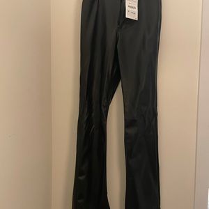 Zara faux leather straight leg pants
